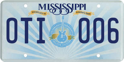 MS license plate OTI006