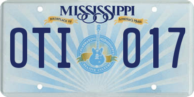 MS license plate OTI017