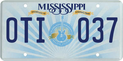 MS license plate OTI037