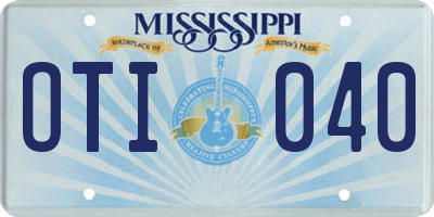 MS license plate OTI040