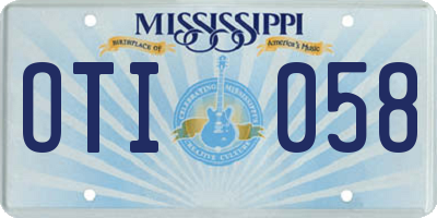 MS license plate OTI058