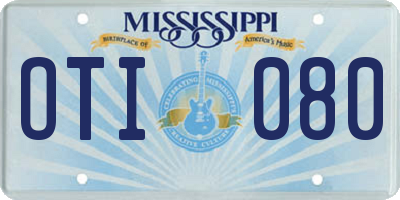 MS license plate OTI080