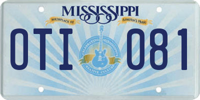 MS license plate OTI081