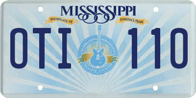 MS license plate OTI110