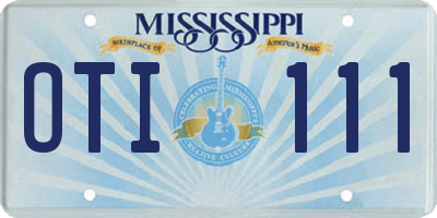 MS license plate OTI111