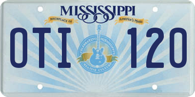 MS license plate OTI120