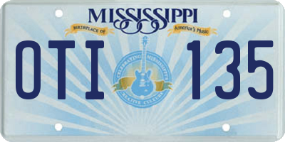 MS license plate OTI135