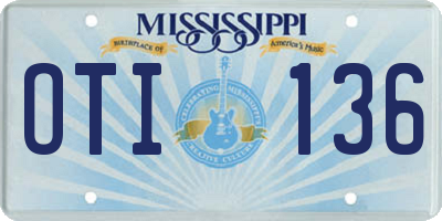 MS license plate OTI136