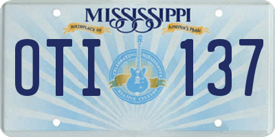 MS license plate OTI137