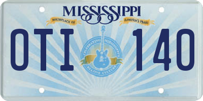 MS license plate OTI140