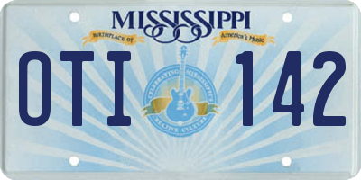 MS license plate OTI142