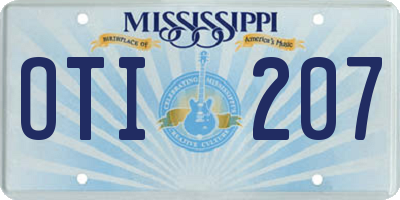 MS license plate OTI207