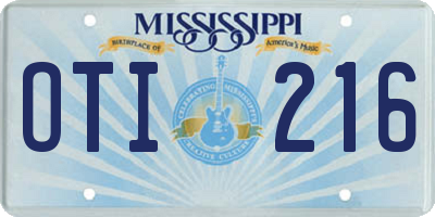 MS license plate OTI216