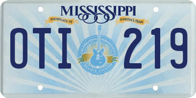 MS license plate OTI219