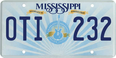 MS license plate OTI232