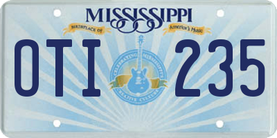 MS license plate OTI235