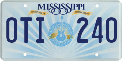 MS license plate OTI240