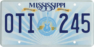 MS license plate OTI245