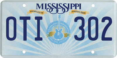 MS license plate OTI302
