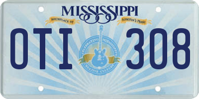 MS license plate OTI308
