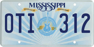 MS license plate OTI312