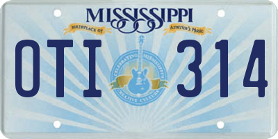 MS license plate OTI314