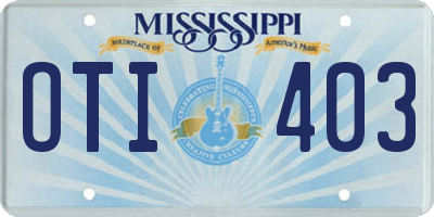 MS license plate OTI403