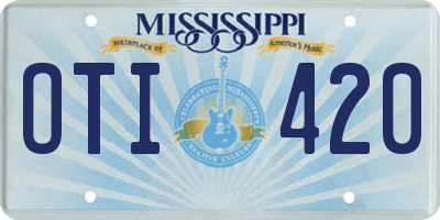 MS license plate OTI420