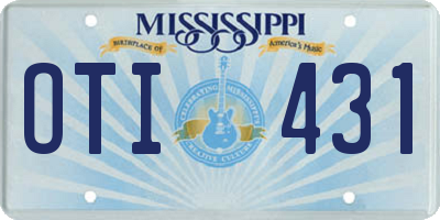 MS license plate OTI431