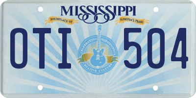 MS license plate OTI504