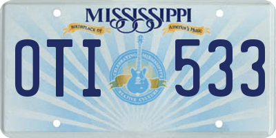MS license plate OTI533