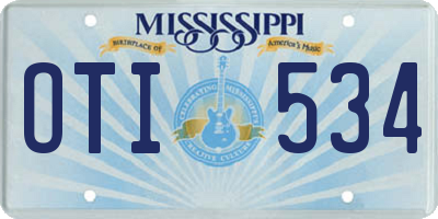 MS license plate OTI534