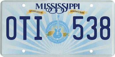 MS license plate OTI538
