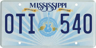 MS license plate OTI540