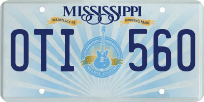 MS license plate OTI560