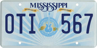 MS license plate OTI567