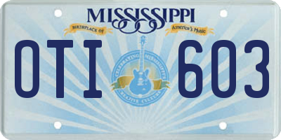 MS license plate OTI603