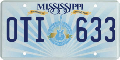 MS license plate OTI633