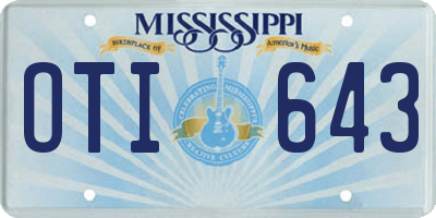 MS license plate OTI643