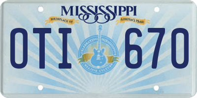 MS license plate OTI670