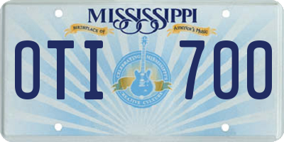 MS license plate OTI700