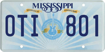 MS license plate OTI801