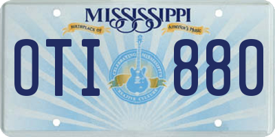 MS license plate OTI880