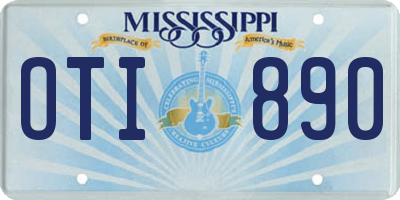 MS license plate OTI890