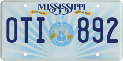 MS license plate OTI892