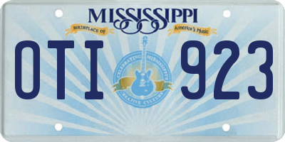 MS license plate OTI923