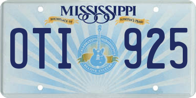 MS license plate OTI925