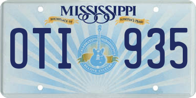 MS license plate OTI935