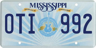 MS license plate OTI992