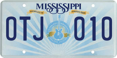 MS license plate OTJ010